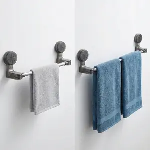 Bathroom Suction Towel Rack, No Drilling Installation, Expandable Towel Bar for Space Saving, Practical Suction Design, Durable and Multifunctional