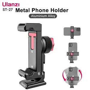 Ulanzi ST-27 Metal Phone Holder Clamp With Cold Shoe Arca 360 ° Rotatable tripod Mount Clip for TikTok Vlog Photography