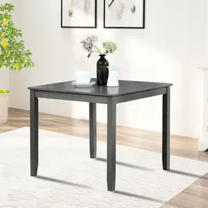【GOOGREAT】Wooden Dining Square Table, Kitchen Table for Small Space, 4 Person Dining Table, Gray ONLY THE TABLE