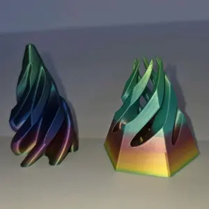 Rainbow Spiral Fidget Sculpture – 3D Printed Desk Toy