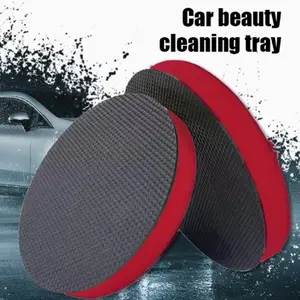2 Pack 5 Inch Car Wash Magic Mud Sponge Pad, Automotive Cleaning Polishing Waxing Tool, Air-Operated Dirt Removal Grinding Disc