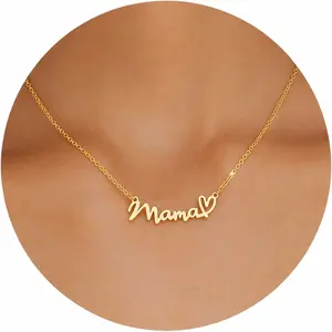 Mama Pendant Necklaces for Women - Dainty Small Mom Non Tarnish Necklaces for Mother's Day Gift Jewelry Accessories, Mama Necklace, Mom Necklace for Women, Mother Necklace, Mama Jewelry, Mothers Day Necklace, Gift for Mom, Mom Birthday Gift
