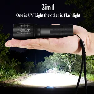 Flashlight High Lumens Rechargeable Handheld Tactical LED Flashlights High Powered, Zoomable Super Bright Flash Light , Cob Side Light, Waterproof for Emergency，Fashion Accessories