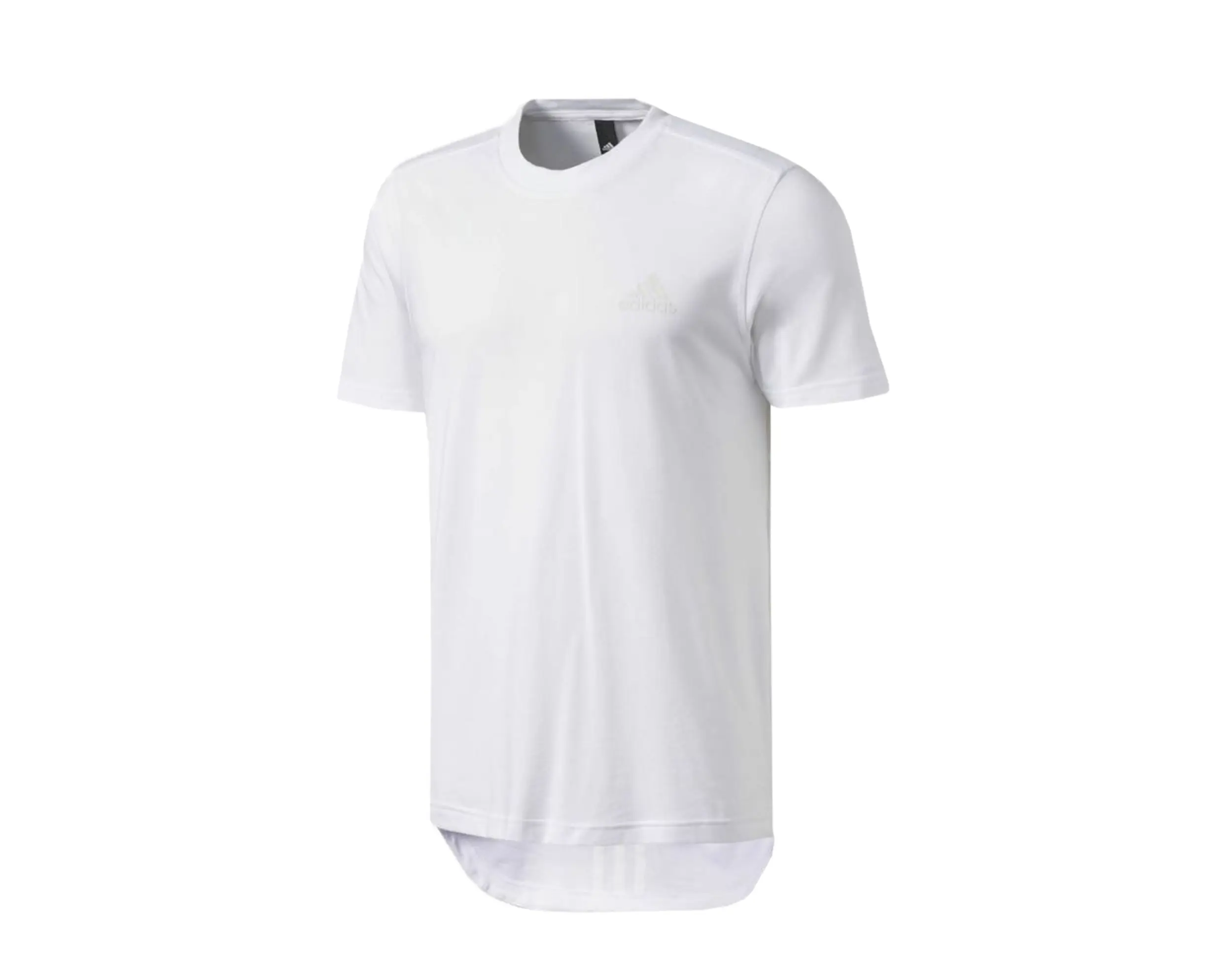 adidas Essentials Droptail 3-Stripes T-Shirt in White | Men's