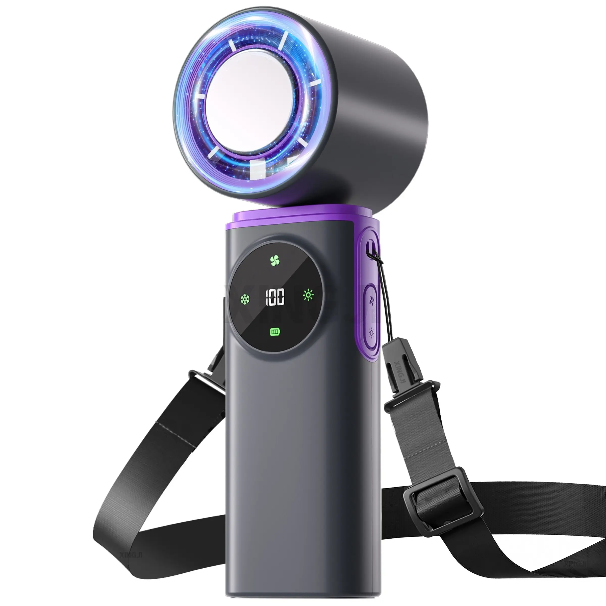 Portable Handheld Cooling Multifunction Fan with Flashlight & SOS, 199 Gear Stepless Speed, 16000RPM Turbo Fan USB Rechargeable Personal Mini Fan for Summer Travel, Outdoor, Makeup