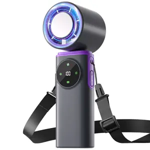 Portable Handheld Cooling Fan with Flashlight & SOS, 199 Gear Stepless Speed, 16000RPM Turbo Fan USB Rechargeable Personal Mini Fan for Summer Travel, Outdoor, Makeup
