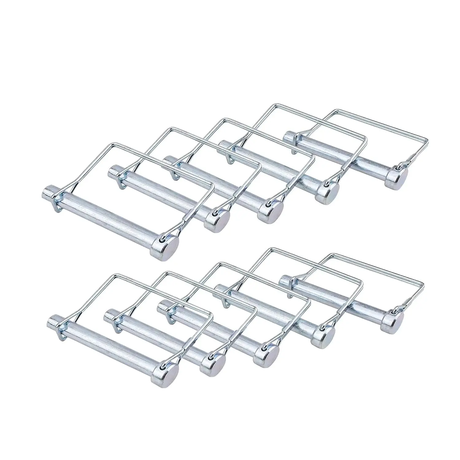 5/16" x 2-3/4" Trailer Hitch Pin 10 Pack, Heavy Duty Carbon Steel Hitch Locking Pins, Zinc Plated Rust-Resistant Coupler Pins for Utility Trailer, RV, Boat, Lawn Tractor, Farm Equipment