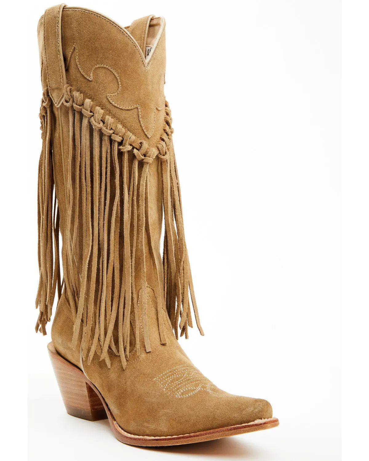 Sterling Fringe Tall Western Boots - Snip Toe