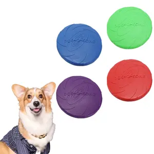 2pcs/5pcs Pet toy Dog frisbee, Floatable Chew-resistant and won't hurt teeth,Outdoors interactive training pet Supplies,Portable outdoor feeding and water feeding tray