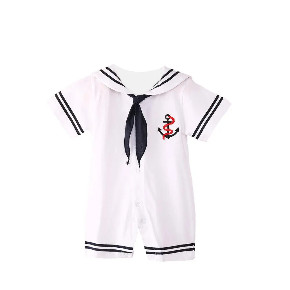 Toddler Baby Boy Girl Short Sleeve Bodysuit Anchor Sailor Romper Jumpsuit Summer Clothes
