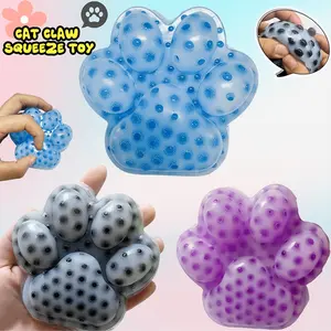 1/3 Counts Cute Cat Paw Acne Squeeze Stress Relief Toy Set, Creative Prank Realistic Acne Squeeze Toy, Boo Stress Ball Without Net