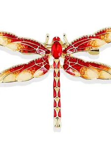 Enameled Crystal Dragonfly Insect Brooch, Unique Jewelry Accessory, Perfect Gift for Nature Lovers, Stylish Pin for Clothing Decoration