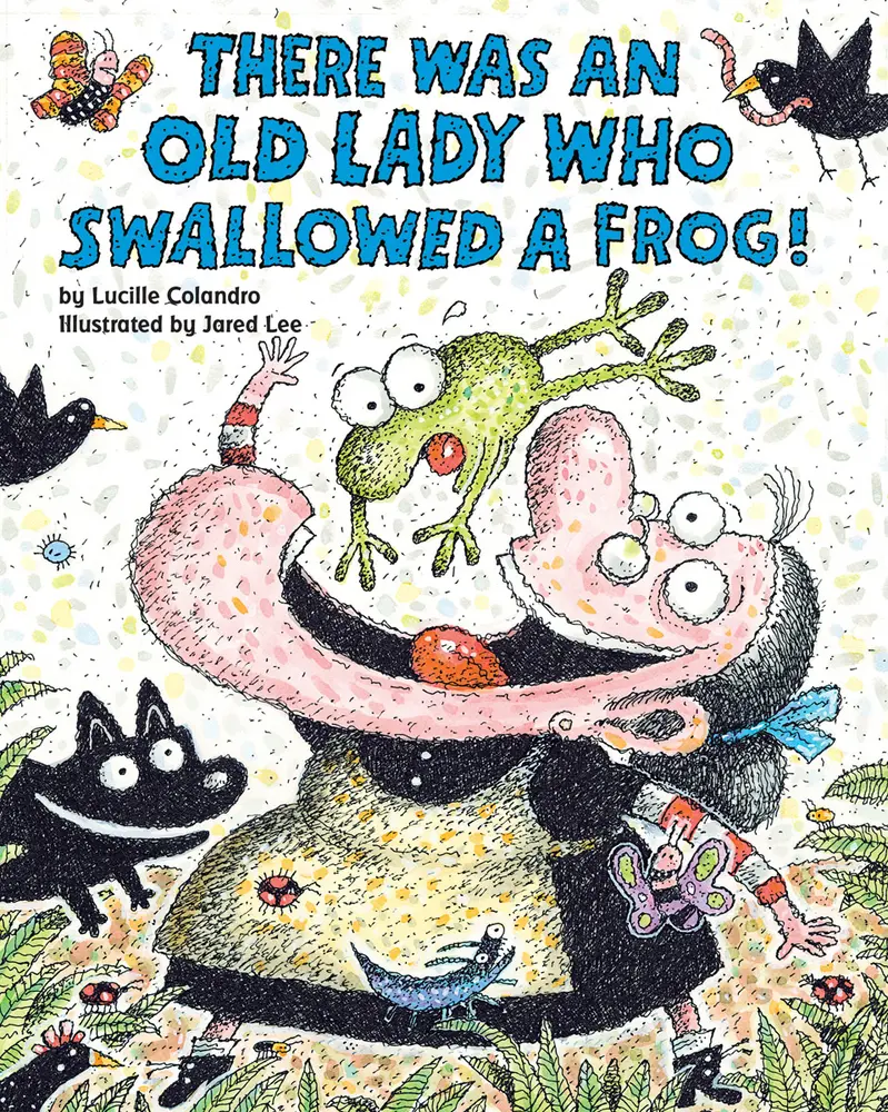 USED - "There Was an Old Lady Who Swallowed a Frog!" Printed Storybook by Lucille Colandro, 0.25 lbs Kid Book, Rhyming Text, Illustrated, Wacky, Funny, Paperback, for Young Readers, School & Educational Supplies, Office Stationery