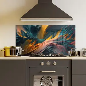 GCKG Abstract creative background Tempered Glass Kitchen Backsplash, Stove Back Cover, Stove Splashback, Cutting Board, Kitchen Wall Decor