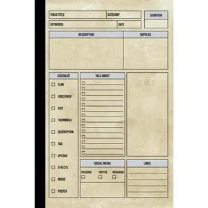 Video Content Creator Planner: Notebook for Tracking & Planning Your Social Media Content with Ease