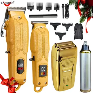 Largner 5-In-1 Electric Shaver Set, Bald Head Trimmer, Rechargeable Razor, Nose Hair Trimmer, Comb, Cloth, Complete Kit