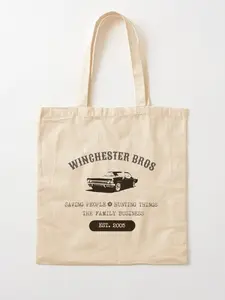 Sale up to 50%, Limited flash Deal, Supernatural: Winchester Bros (Saving People - Hunting Things, The Family Business Est. 2005) Cotton Tote Bag