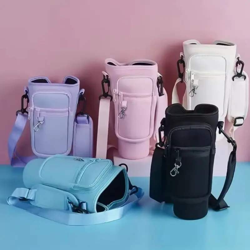 Water Tumbler Holder Bag for 30–40oz Cups with Crossbody Strap Card & Phone Pocket Ideal for On-the-Go Use