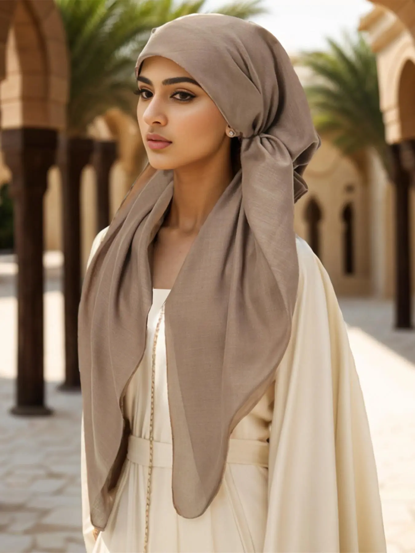 Women's Solid Color Instant Hijab, Elegant Minimalist Breathable Comfortable Hijab, Fashionable Soft Hijab for Women & Girls, Easy Wear
