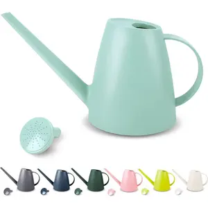 Watering Can for Indoor Plants 1.8L 60oz Long Spout & Detachable Shower Nozzle Stylish Modern Design Durable PP Plastic for House Garden Flowers
