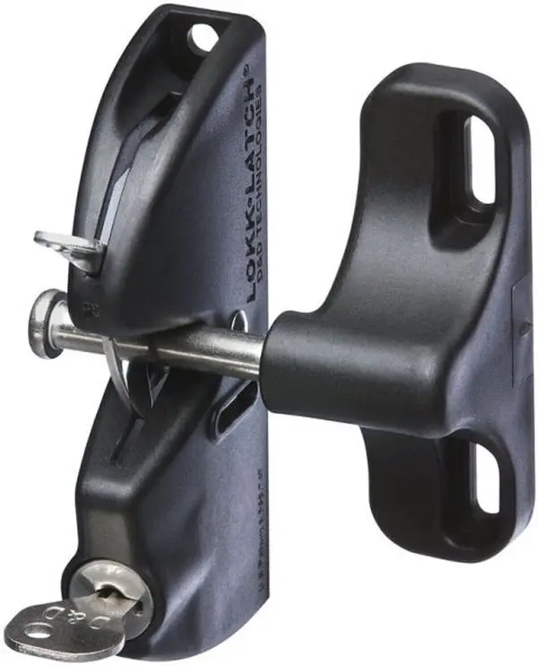 212 MAIN Key Lockable Horizontally & Vertically Adjustable Side-Fixing Gate Latch - Black, Polymer+Steel, 1.6" H X 5.9" W X 10.2" L, Easy Installation, Low Maintenance, Metal/Wood/Vinyl Compatible, Saves Time & Money, Sailing Security Enhancement, Saves T