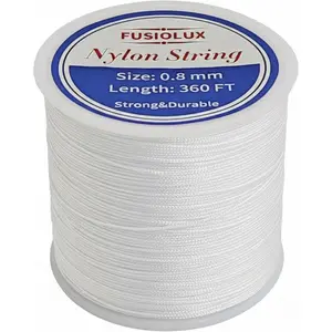 0.8mm Nylon Cord for Bracelet Making Strong Non-Stretch Colorfast Nylon Braided Thread for DIY Braiding Macrame Keychains Dream Catchers White