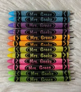 Crayon Pen glitter custom Teacher Appreciation Gift Office