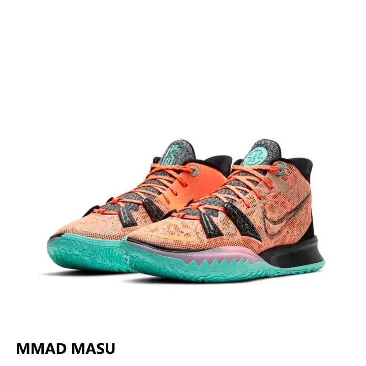 Brand-New Retro Orange Camouflage High-Top Basketball Sneakers for Sports Collectibles, Breathable Patterned Mesh Upper, Bright Green Serrated Anti-Slip Outsole, Fashionable Mixed-Color Design, with Original Matching Shoe Box