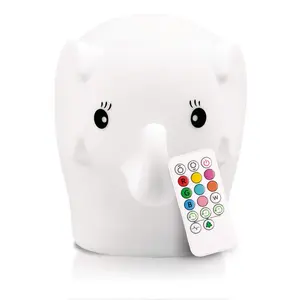 LumiPets Elephant Nightlight for Kids Nursery Decor with Remote and Tap Control