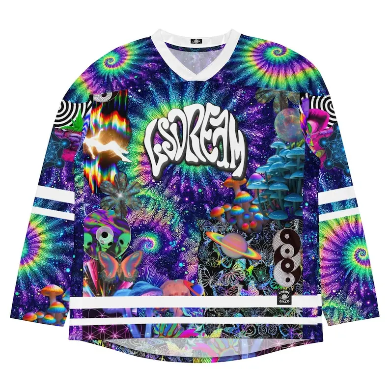 LSDream Inspired Star Child Go Wild Rave Jersey, Psychedelic Festival Outfit, Comfy Outfit for Bass Music Lovers