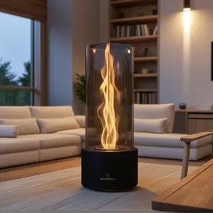 S.W.us Glanzfeuer Tornado Luxury Fire Pit - Fire Pit Outdoor, Indoor/Outdoor Picnic-Ready Ambiance Maker with Elegant Design, Easy Use for Home Gatherings Rectangular Fire Pit Metal Firepit Stove