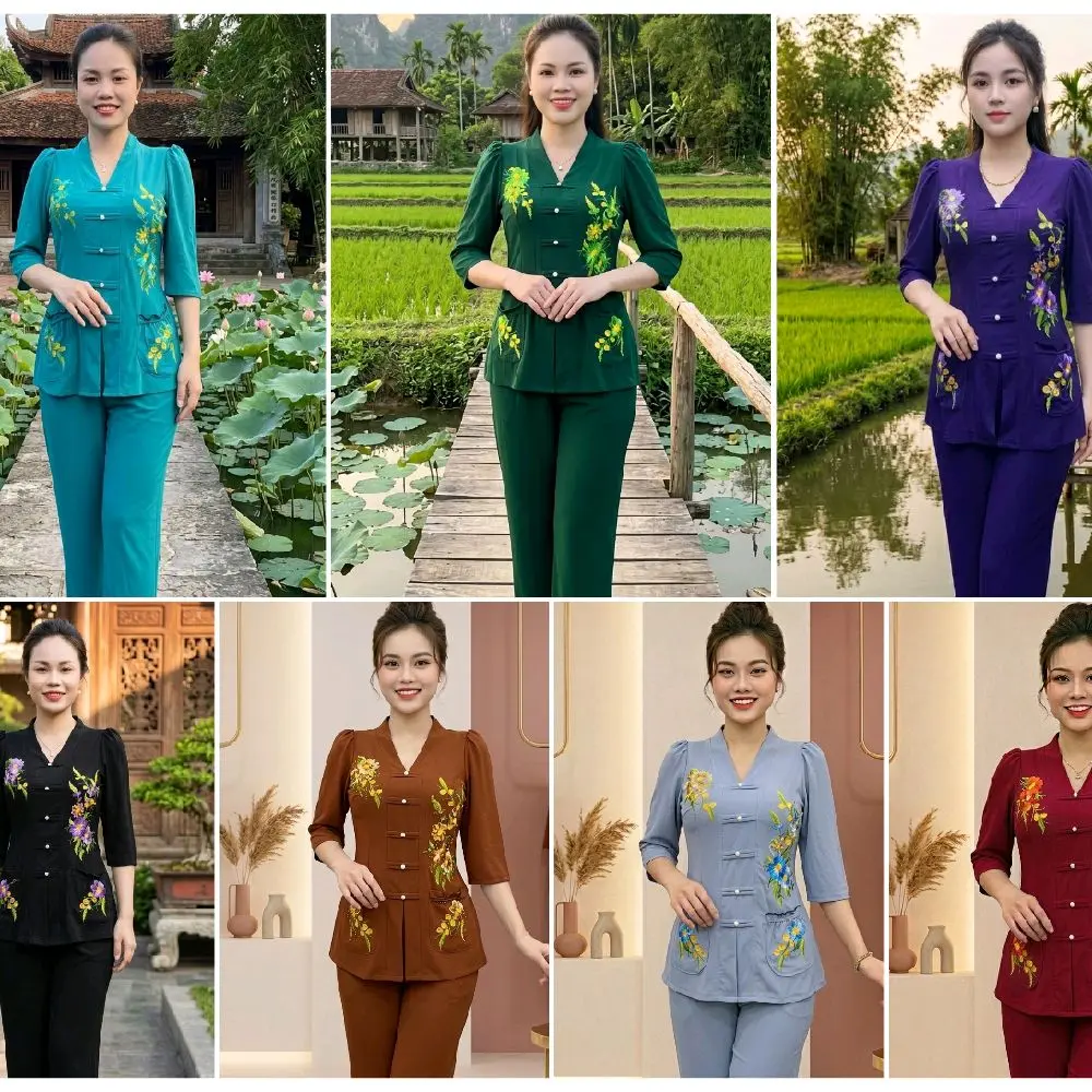 Áo Bà Ba TH1 / Women Temple / Áo Bà Ba Vải Thun Lạnh / Women Ao Ba Ba / Girl Ao Ba Ba / LuNa Ao Ba Ba