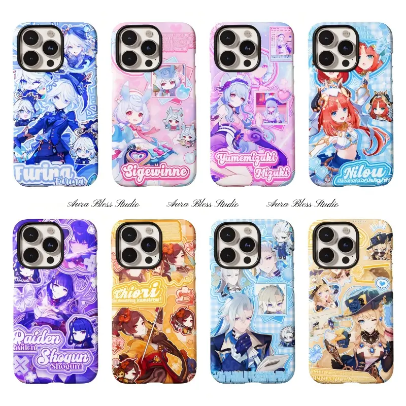 Hot Game Genshin Impact Phone Cases For iPhone 17 Promax Air 16 15 14 Pro Max Plus 13 12 11 2-IN-1 Film Shells Shockproof Protective Cover Gifts For Birthday Valentine Christmas Thanksgiving Halloween
