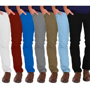 WESTACE Mens Chino Pants Athletic-Fit Stretch Cotton Comfort Flat Front Casual Stretch Chino Pants 30W–40W