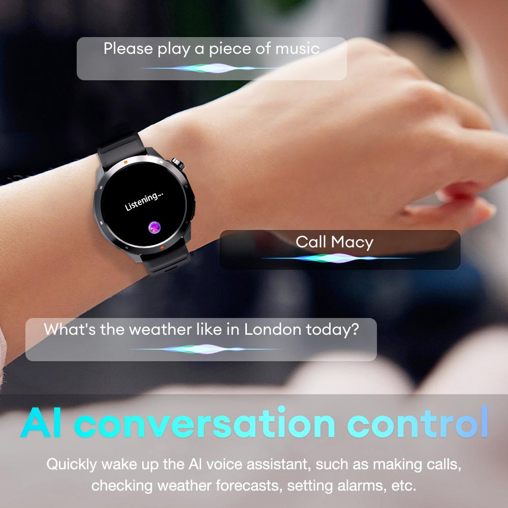 【BUILT-IN GPS】Aolon Navi R3 Ultra Men’s Smart Watch for outdoor use, with 1.43" AMOLED display, stainless steel bezel, Bluetooth calling, 60 sports modes, Motion L4 algorithm, 24/7 health tracking, IP68 waterproof, Android & iOS compatible.