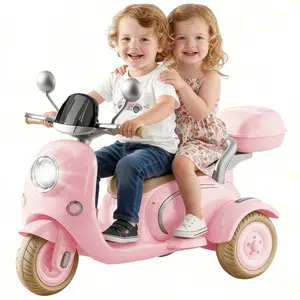 HEIMILI Electric Kids Motorcycle with Storage,Electric Scooter for 3 Year Old,3-Wheel 12V Ride On Scooter for Kids, Motorcycle for Girls, Ideal Moped for Girls Ages 3-6 Trike Bike Toddler Tricycle