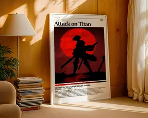Attack On Titan Poster: Minimalist Vintage Anime Print