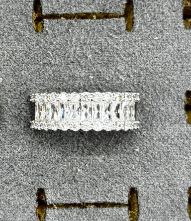 Sparkling T-Shaped CZ Adjustable Ring