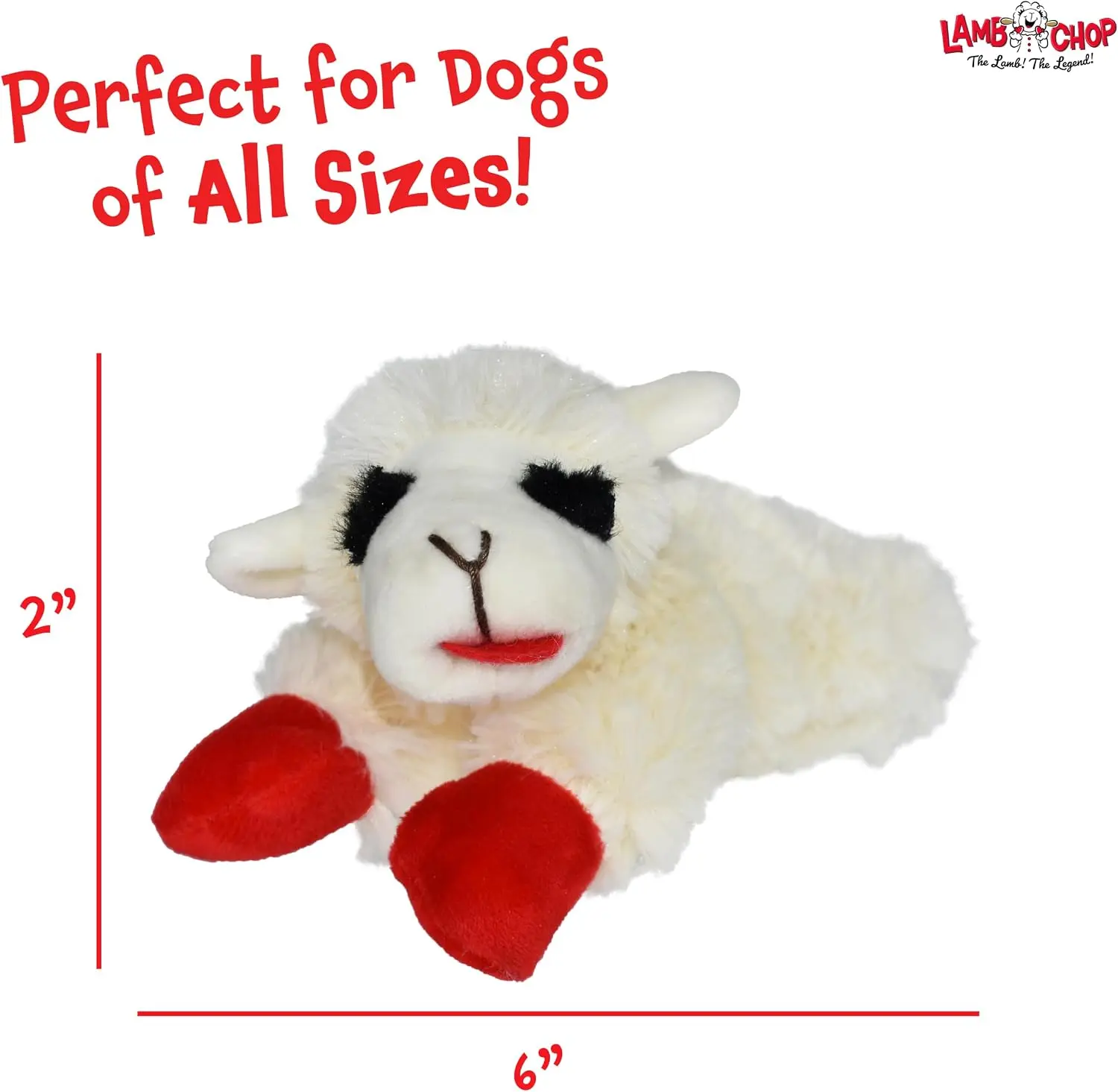 Chop Dog Plush Toy - Squeaky Toy for All Dogs - Extra Soft Plush - Stuffed Animal Dog Toy for Cuddling & Playing - Cute Pet Toy (6", Cream)