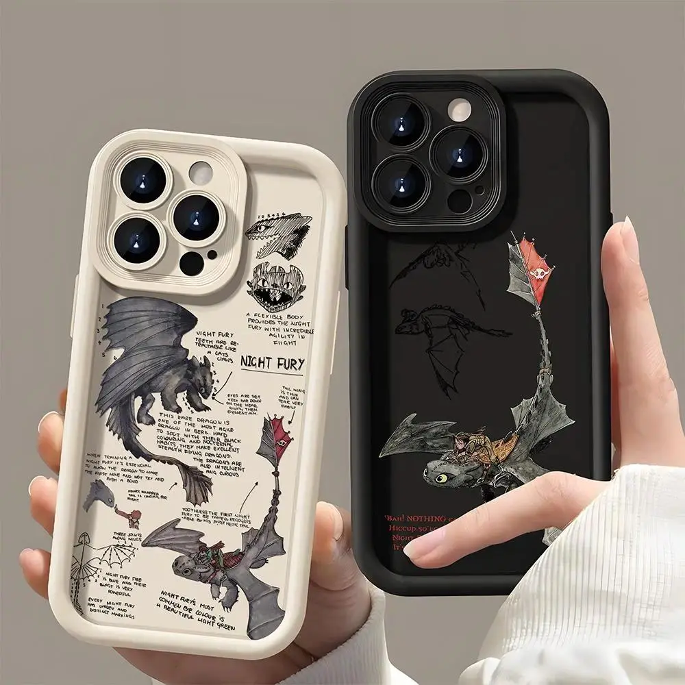 Lovely Couple Toothless Fury Dragon New Phone Case for iPhone 17 Air 16 15 14 13 12 11 Pro Max Plus  Soft Back Cover Cellphone Protector
