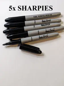 Donald Trump Sharpie Permanent Marker 5-Pack with President's Signature White House Edition Ideal for Official Document Signing - Office Supplies
