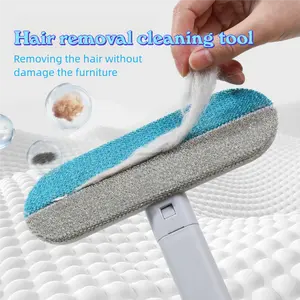 【4 in 1】Pet Hair Removal Tool - Multi-Surface Lint Cleaner for Dog & Cat Hair, Extra-Long Handle, Washable Fur Tool for Furniture, Clothes, Carpet, Sofa & Window Screens