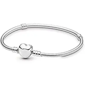 Women's DIY - ready Rose Gold Heart Bracelet - Snake Chain