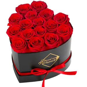 Eternal Fortunate 16 Forever Roses in Heart Shape Box Real Preserved Flowers for Wedding Gifts Birthday Presents for Women Mom Girlfriend Anniversary Gifts for Wife