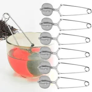 6 Pack Tea Strainers for Loose Tea, Tea Infuser with Handle Fine Mesh Tea Ball Filter Tea Diffusers Steeper for Loose Leaf Tea, Spices, Seasonings