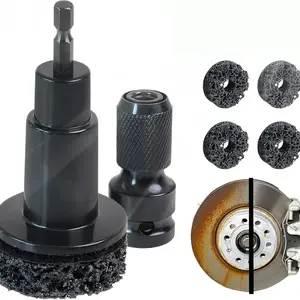 Wheel Cleaning Tool with Dual Head Adapter, Brake Wheel Cleaning Kit, 5 Gaskets for Rust Removal, Compatible with Electric Drill