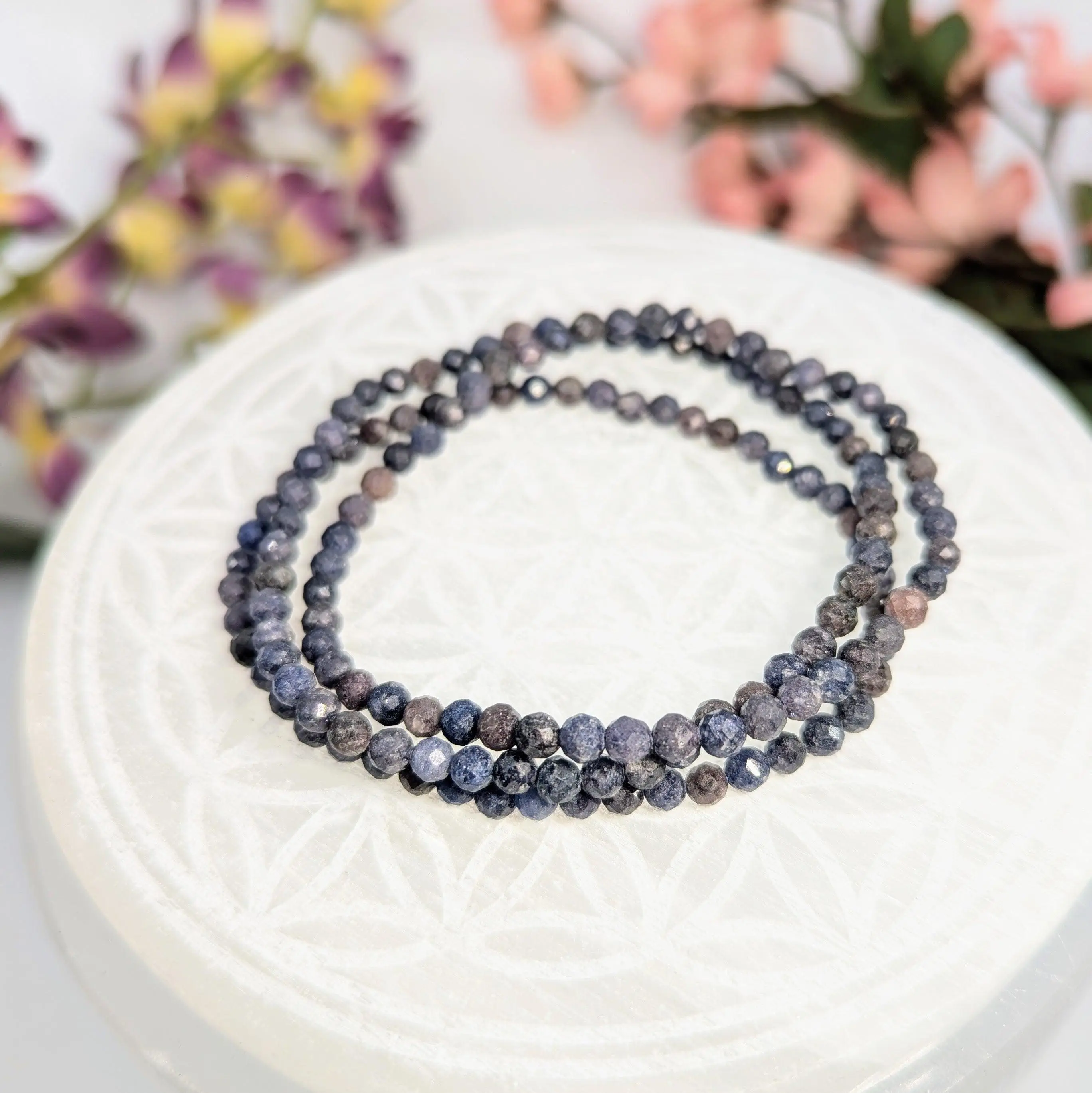 Natural Sapphire Faceted Crystal Healing Bracelet
