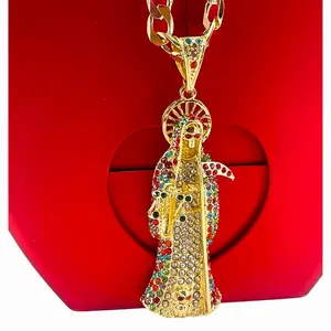 The Grim Reaper Multicolor Zirconia includes chain, 14k gold plated