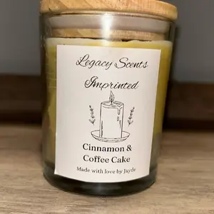 Cinnamon and Coffee Candle - Imprinted Legacy Scent, Decorative Design, Made with Love by Jayde - Ornaments