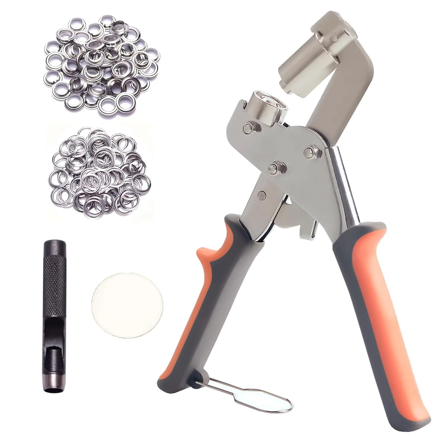 Heavy Duty Grommet Kit,200 pcs 3/8 Inch 10mm Grommets. Eyelet and Grommet Tool Kit for DIY Tarp Ring Repair and Installation for Tarp, Fabric, Banner, Canvas, Leather, Tents, Vinyl, Punching Machine